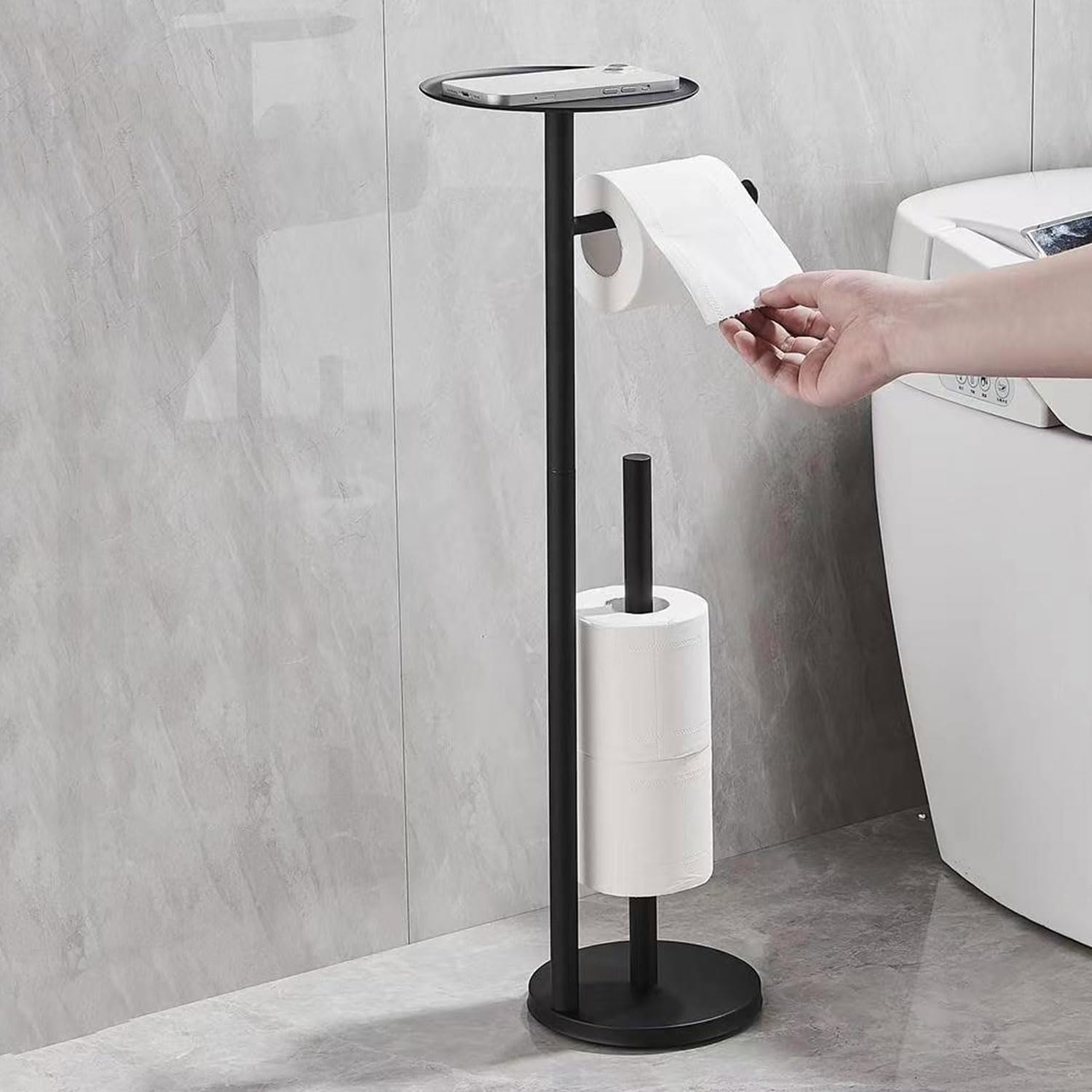 Dispenser di carta da bagno in metallo, contiene 4 rotoli, salvaspazio, montaggio rapido, pianificatore in acciaio inox