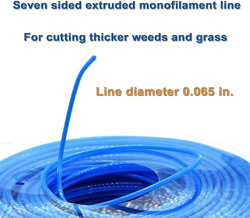 Miniatura 3 de Línea universal de recortadora de hilo de 0.065 pulgadas, 300 pies (12 libras), siete bordes de corte, para Harbor Freight Bauer 19115C-B 20V