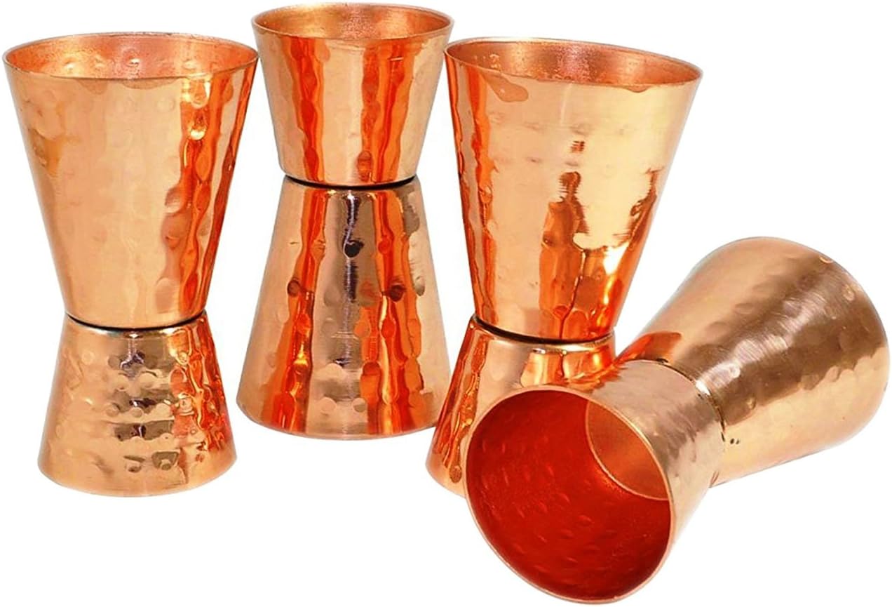 PARIJAT HANDICRAFT Set of 4 Pure Copper Hammered Finish