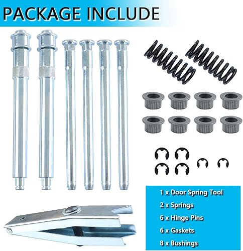 Miniatura 2 de Kit de reparación de buje de bisagra de puerta con resorte + herramienta de resorte de puerta compatible con Chevrolet C1500 C2500 C3500 K1500 K2500