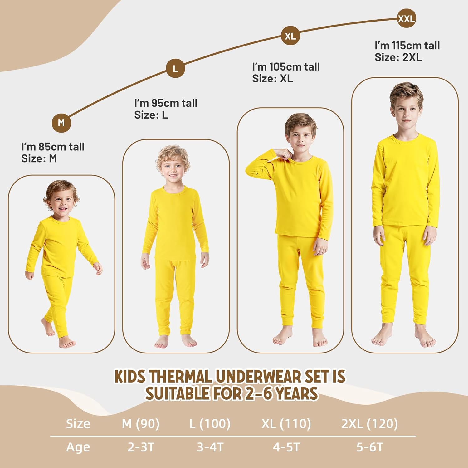 American Trends Boys Thermal Underwear Set Toddler Long Johns Set Fleece Lined Base Layer Winter Thermals Sets for Kids - Image 5