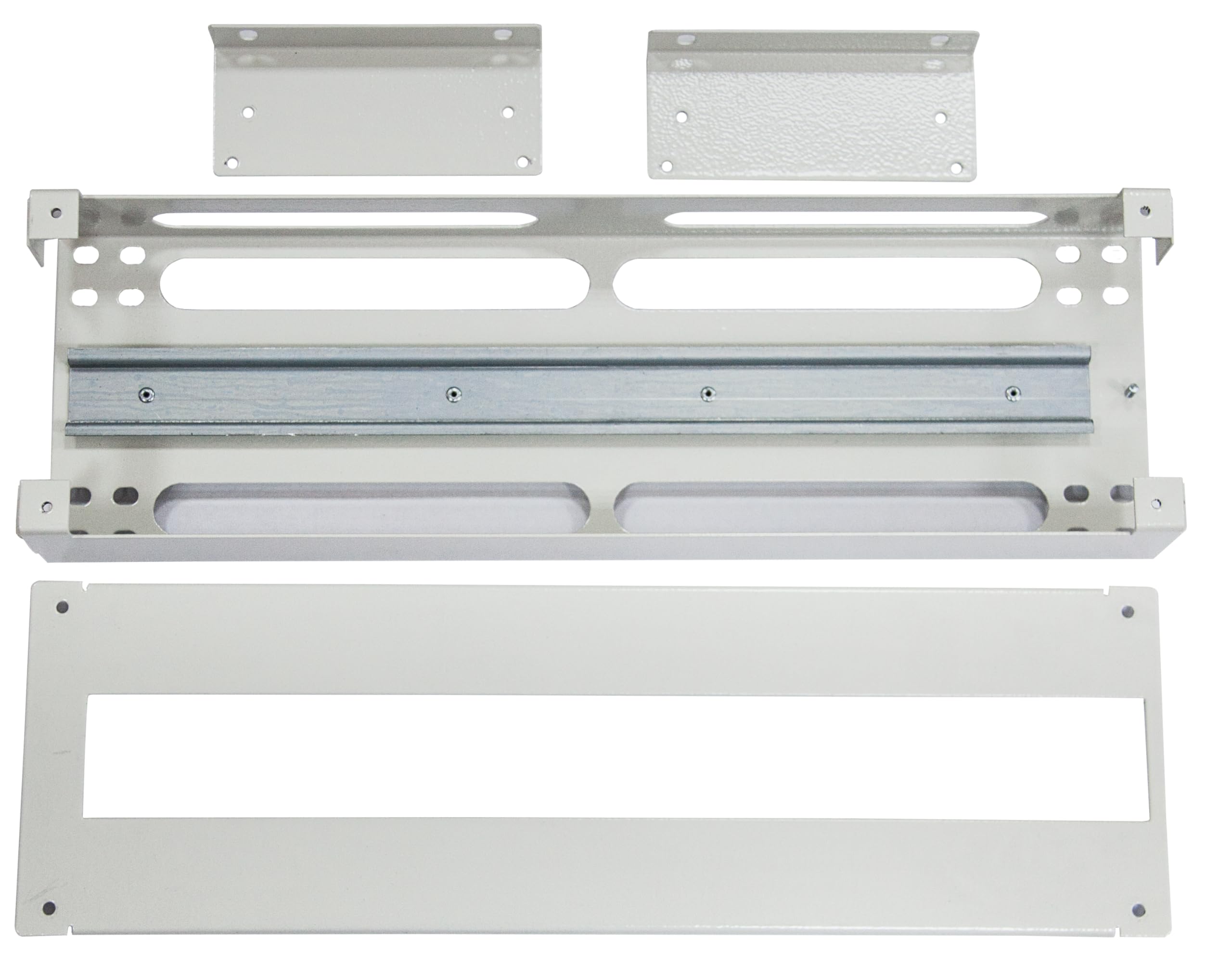 SABAJ M&D Barre de disjoncteur 19" 3U avec Deux Rails TH-35 (DIN) - Panneau de Distribution d'énergie en Acier, Gris RAL 7035, pour Montage en Rack et installations électriques