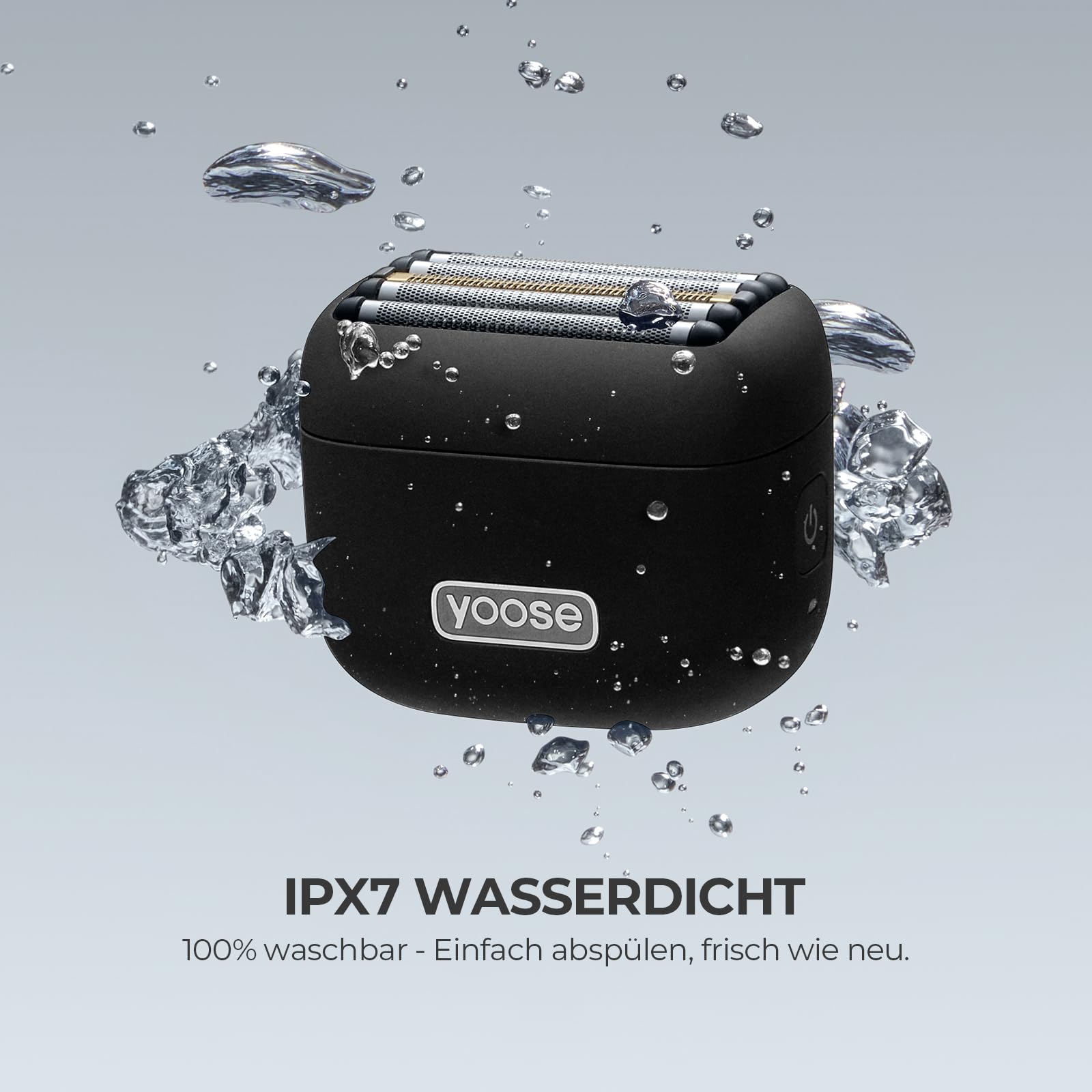 Yoose MINI 5 Bart Rasierer Herren Elektrisch, Tragbarer Beard Trimmer Men Trockenrasierer Nassrasierer Epilierer Männer IPX7 Wasserdicht, Wiederaufladbar mit USB C, Schwarz