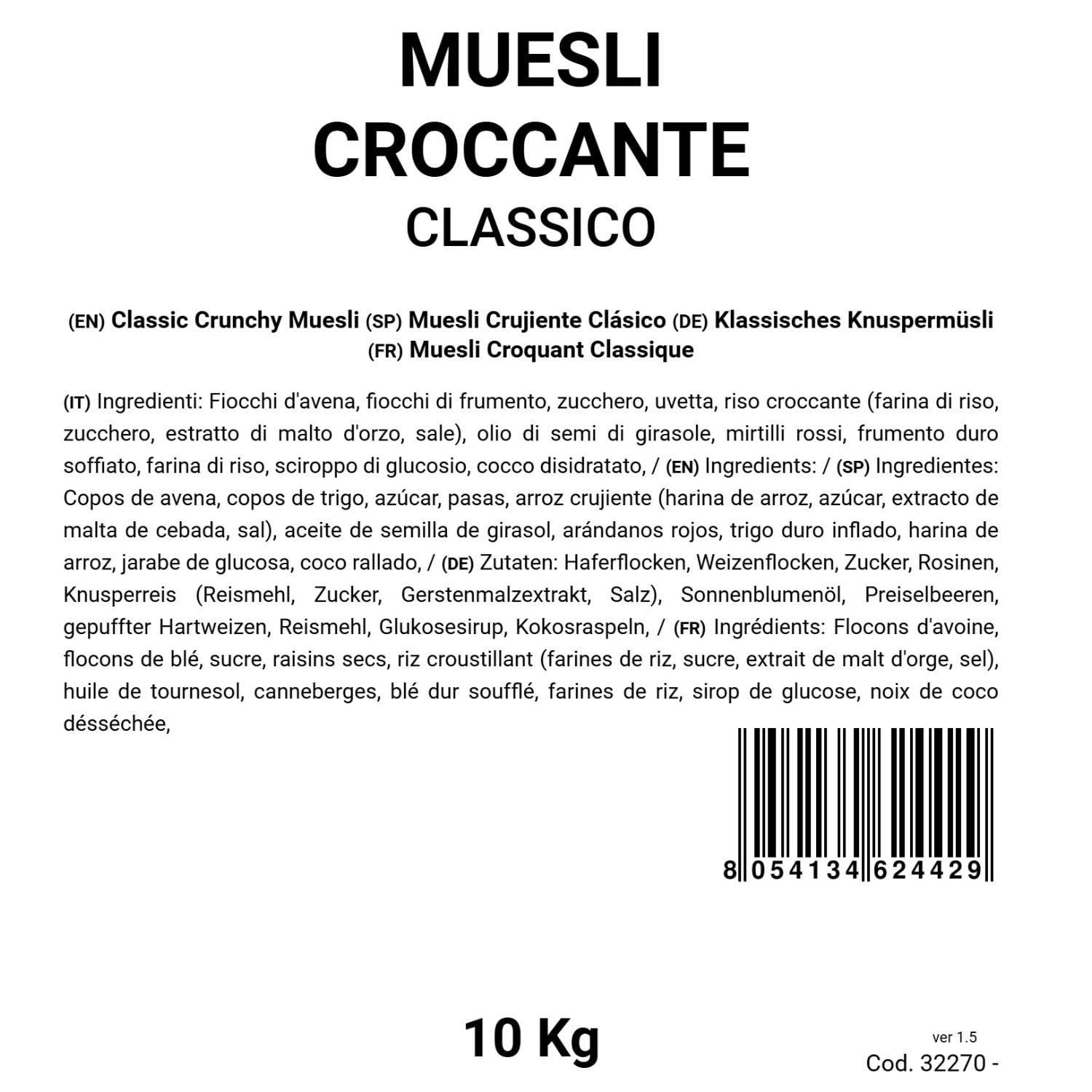 Bongiovanni Bontà Naturali Muesli Crujiente Clásico 10Kg