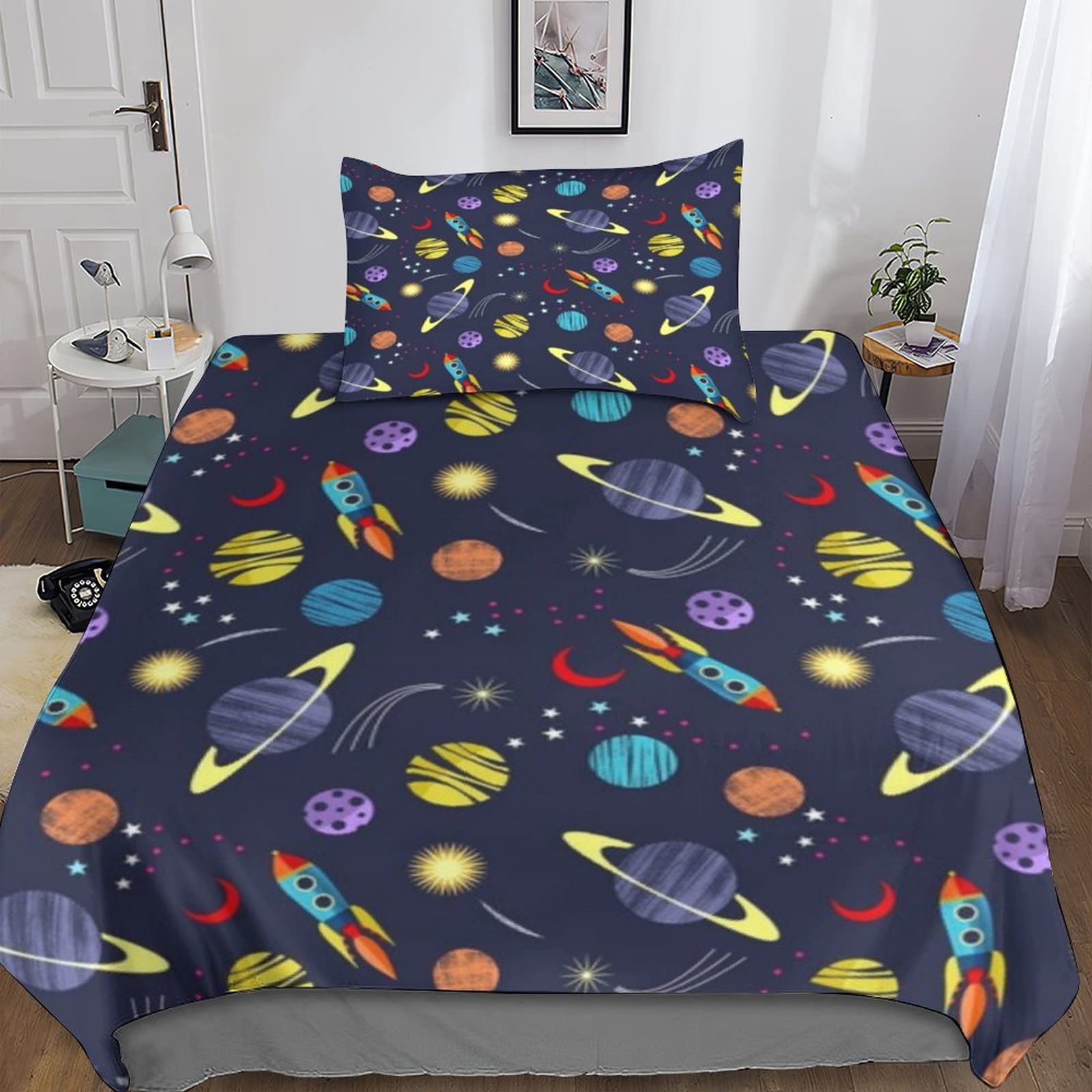 Parure de lit space pour transformer la chambre d'enfant en cosmos