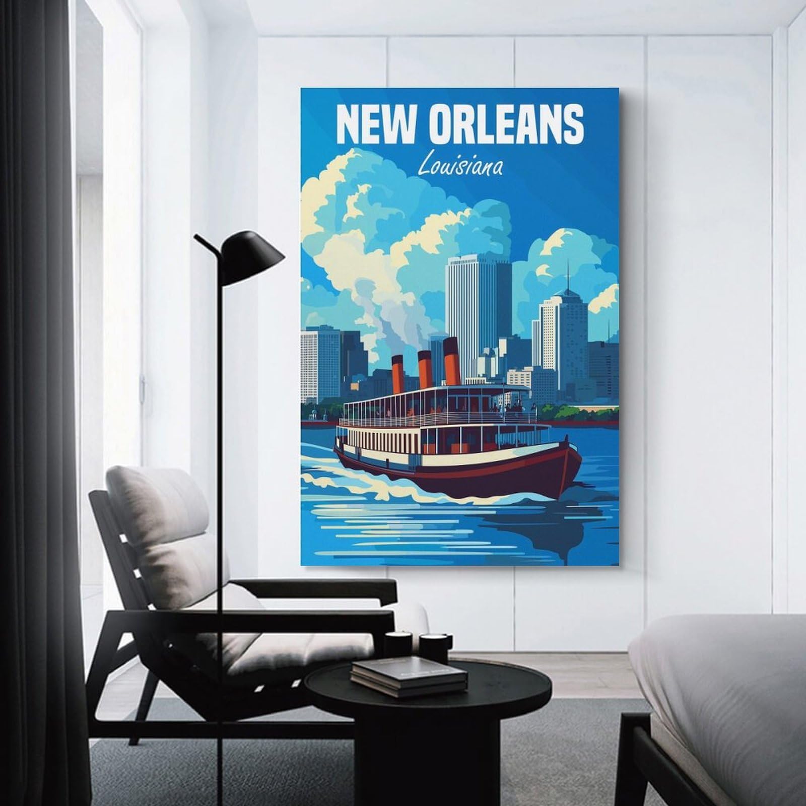 Junmoney Wall Decor Canvas Print New Orleans Lousiana, 24x36inch(60x90cm), for Front Hall, Corridor Or Welcome Spaces, A Neat Decor Update for Hallways
