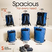Vista 2 de Mochila impermeable Earth Pak - Mochila de senderismo resistente - Bolsa con cierre enrollable - Bolsa seca acolchada con carcasa impermeable