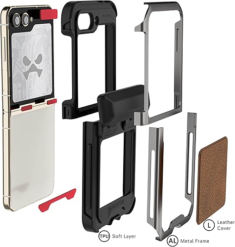 Miniatura 5 de Ghostek ATOMIC - Funda delgada con tapa 5, parte trasera transparente con parachoques de metal de aluminio de alta calidad, resistente, protección a