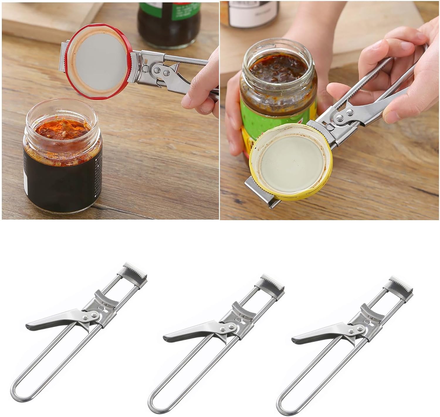 3PCS Opener Adjustable Jar & Bottle Opener, Adjustable