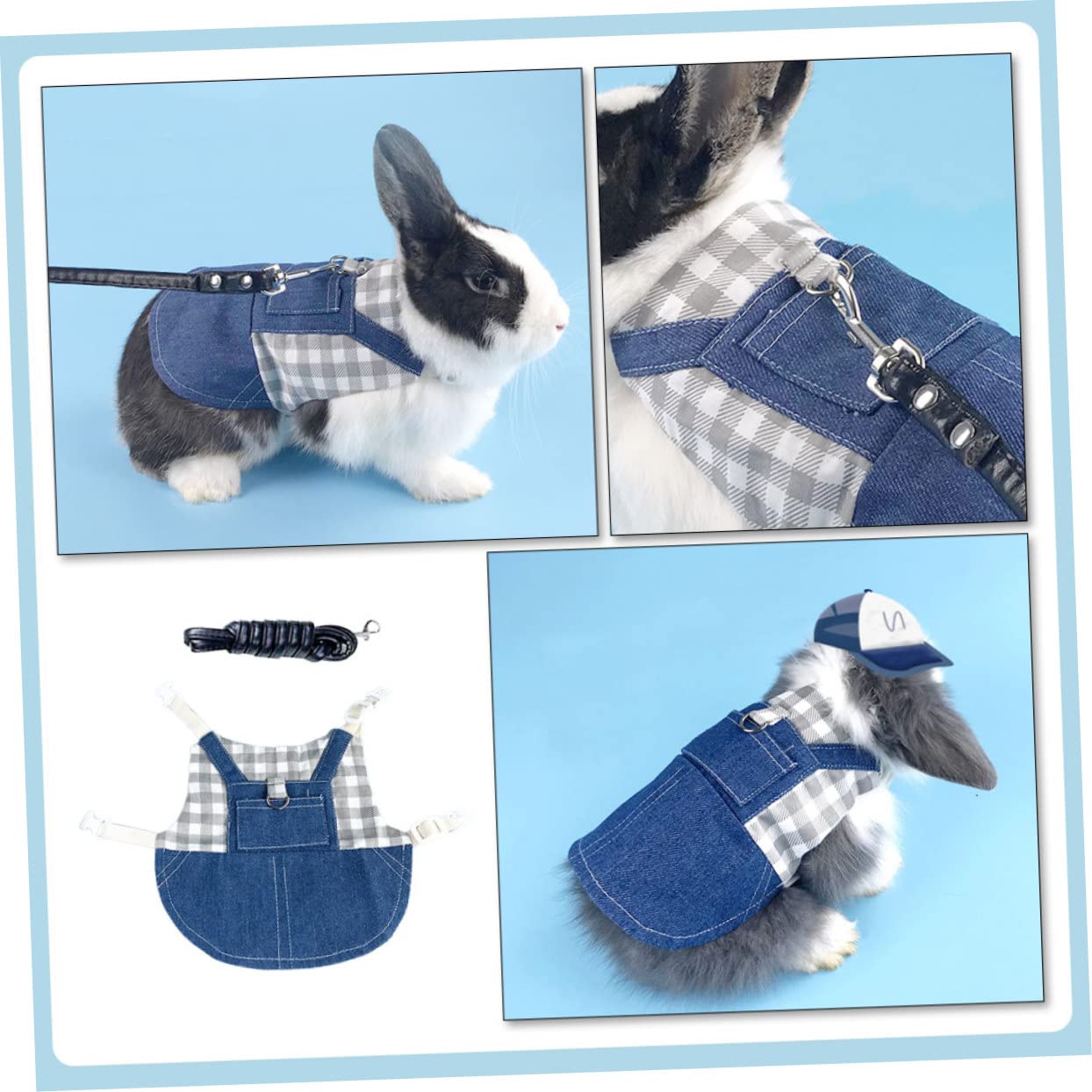 Mipcase 3stücke Kaninchen Geschirr Set Mit Verstellbares Leichtes Und Tragbares Geschirr Für Kleine Haustiere Wie Kaninchen Meerschweinchen Und Frettchen Für Und Outdoor-aktivitäten