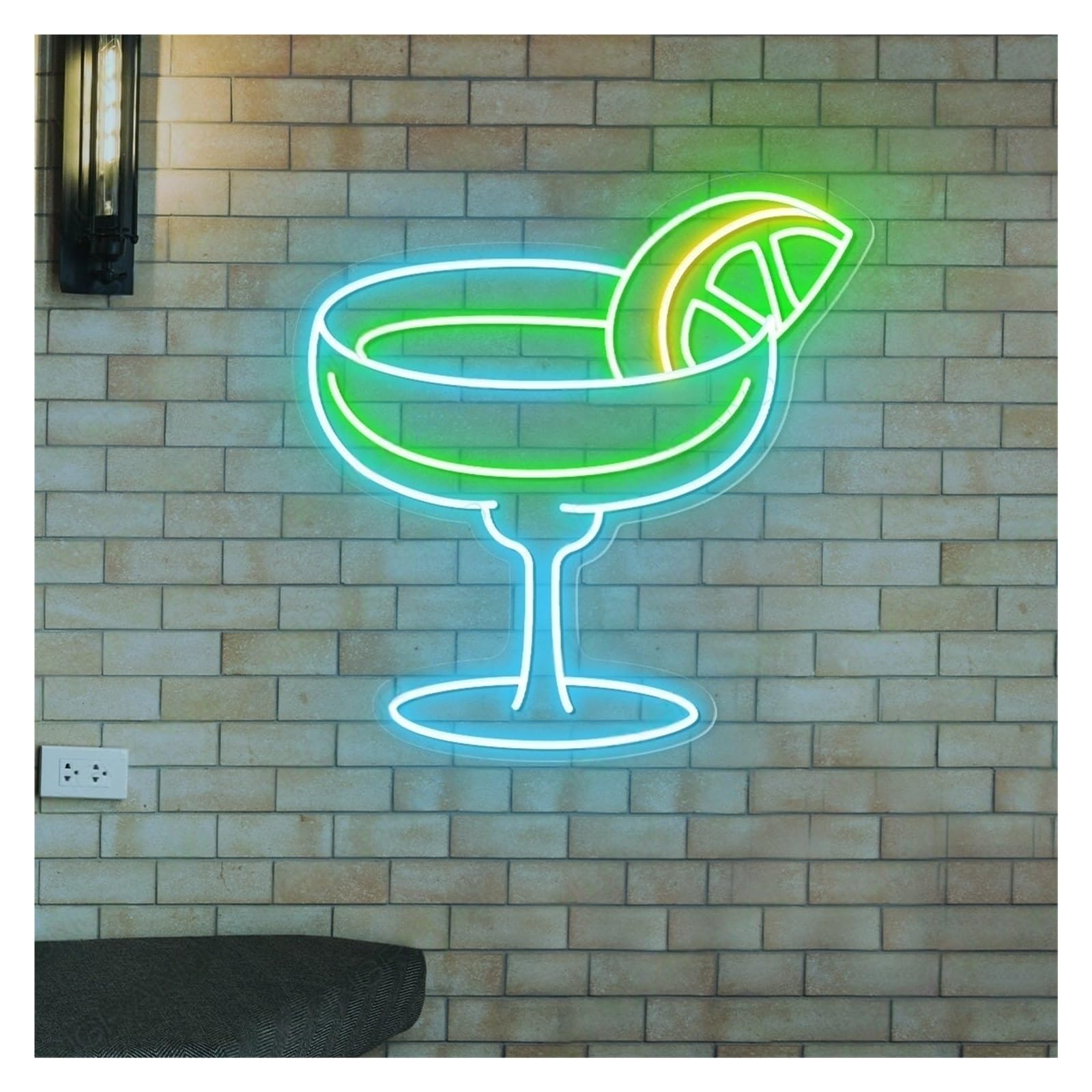 SHOUXI Sign Lamp Handmade Neon Signs USB Powered Cocktails Bar Lights Suitable for Beach House Bistro Pub Club Decor 42cmx43cm(G)