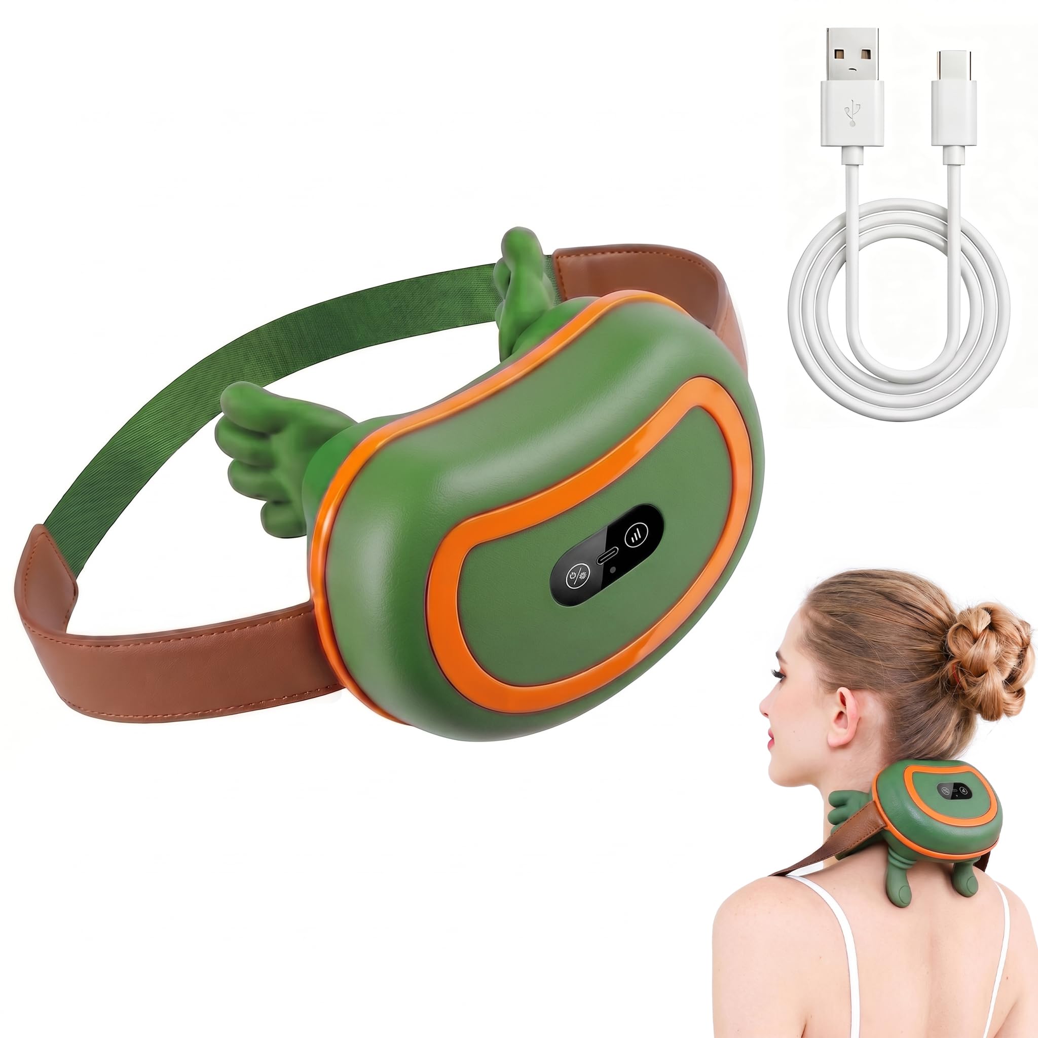 Masseur de cou 4D sans fil, cou et cervicale, masseur chauffant pour le dos, coussin de massage électrique à pétrissage pour les muscles, cou, taille, jambes et corps - 3 modes