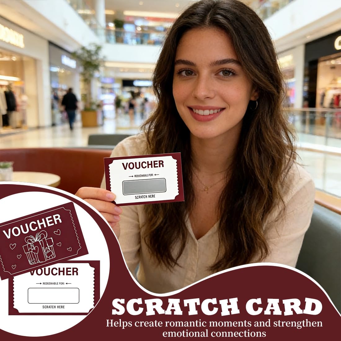 Carte Gratta e Vinci Vuote Rosso con Adesivi, Biglietti Scratch Off per Buoni Regalo DIY - Fornitura per Feste, Aziende, Compleanni e Matrimoni