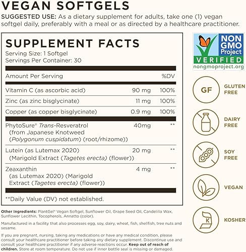Miniatura 2 de Solgar Digital Defense - Suplemento de vitaminas y minerales para los ojos, apoya la salud ocular con vitamina C, suplemento de zinc y resveratrol,