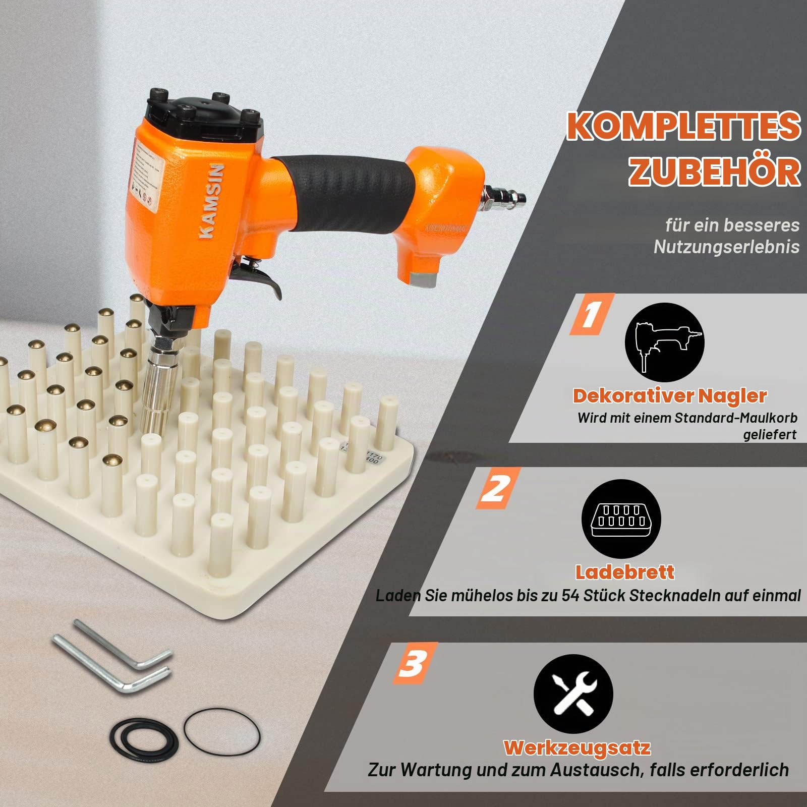 1170 Pneumatischer Dekorationsnagler, Druckluft-Polsternagler, Power-Finish-Nagler für Möbelnägel, für Polstermöbel, alte und antike Möbel