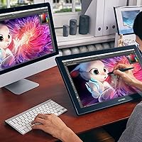 Vista 8 de XPPen Artist 22 2ª tableta gráfica de computadora 122% sRGB con función de inclinación, lápiz capacitivo sin batería, soporte ajustable, pantalla