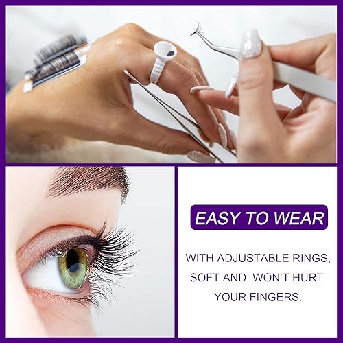 Miniatura 4 de NXJ INFILILA Anillos de pegamento, 300 anillos de pegamento para extensiones de pestañas, vasos desechables para suministros de extensión de