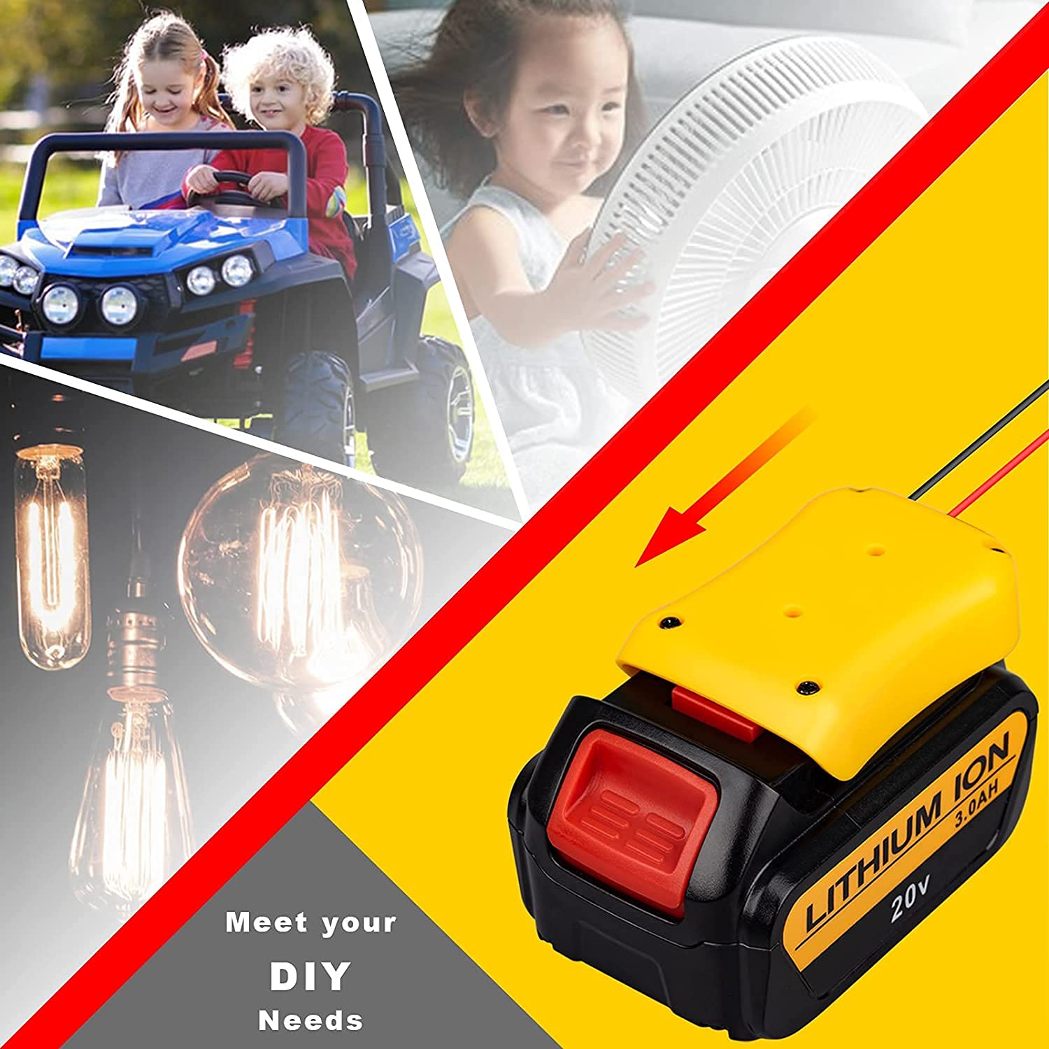 Buy Power Wheels Adapter & Step Down DC Voltage Converter for DeWalt