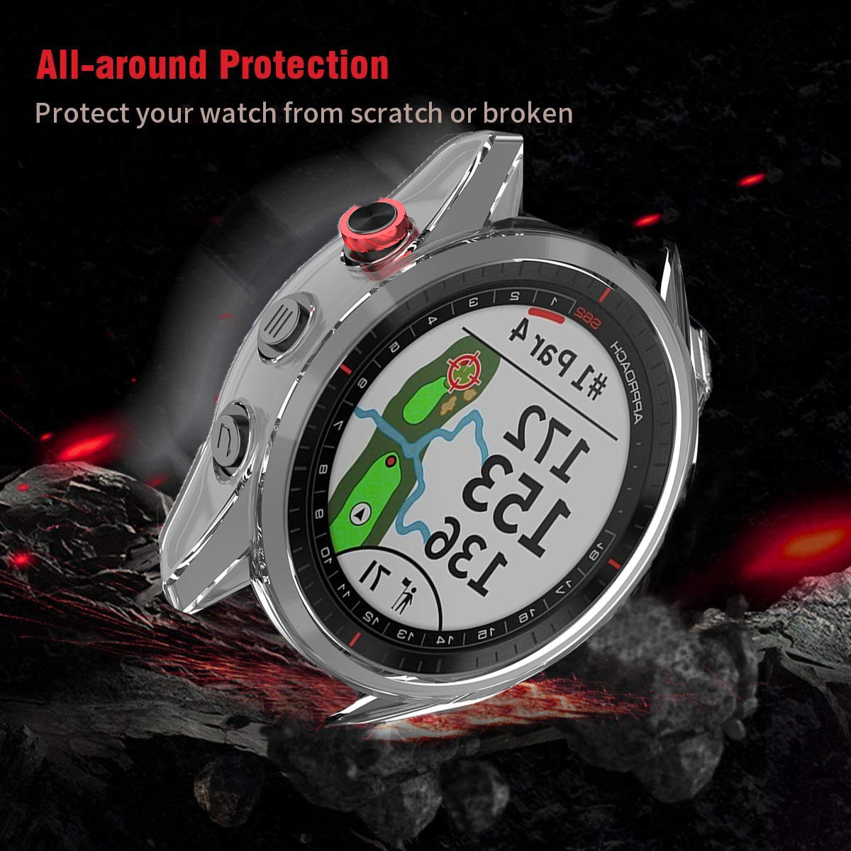 ガーミン アプローチ S62 (ホワイト) 透明カバー追加しました。 Amazon | Lamshaw Garmin Approach S62 ケース, シリコーン TPU
