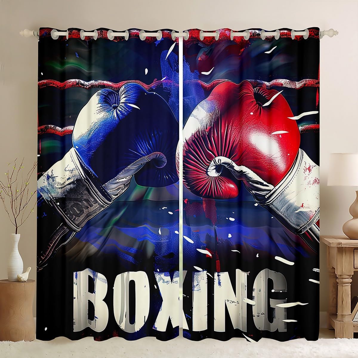 Erosebridal Cute Cat Window Drapes, Cute Animal Curtains Kawaii Pet Cat Window Curtain Panels for Kids Bedroom Decor, Modern 3D Cat Print Window Treatment for Home, Living Decorative 52" X 63"