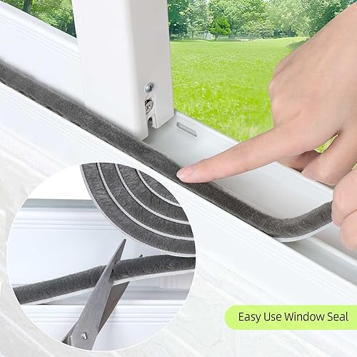 Miniatura 6 de MILEQEE - Paquete de 2 sellos para cepillos de puerta, 66 pies en total, burlete de fieltro para puertas, burlete para ventanas de gabinete,