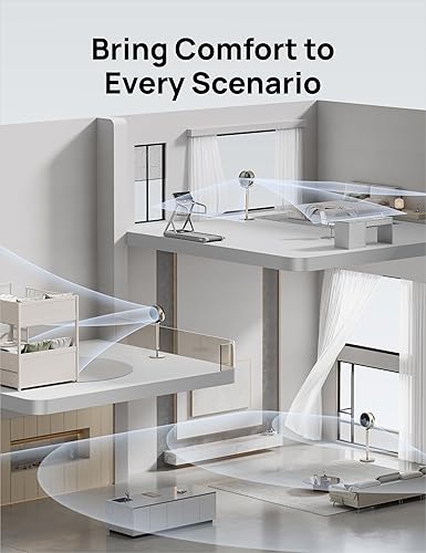 Miniatura 7 de Dreo Ventilador de pedestal con control inteligente, 43 pulgadas, 150 + 120 ventiladores silenciosos oscilantes omnidireccionales para dormitorio,