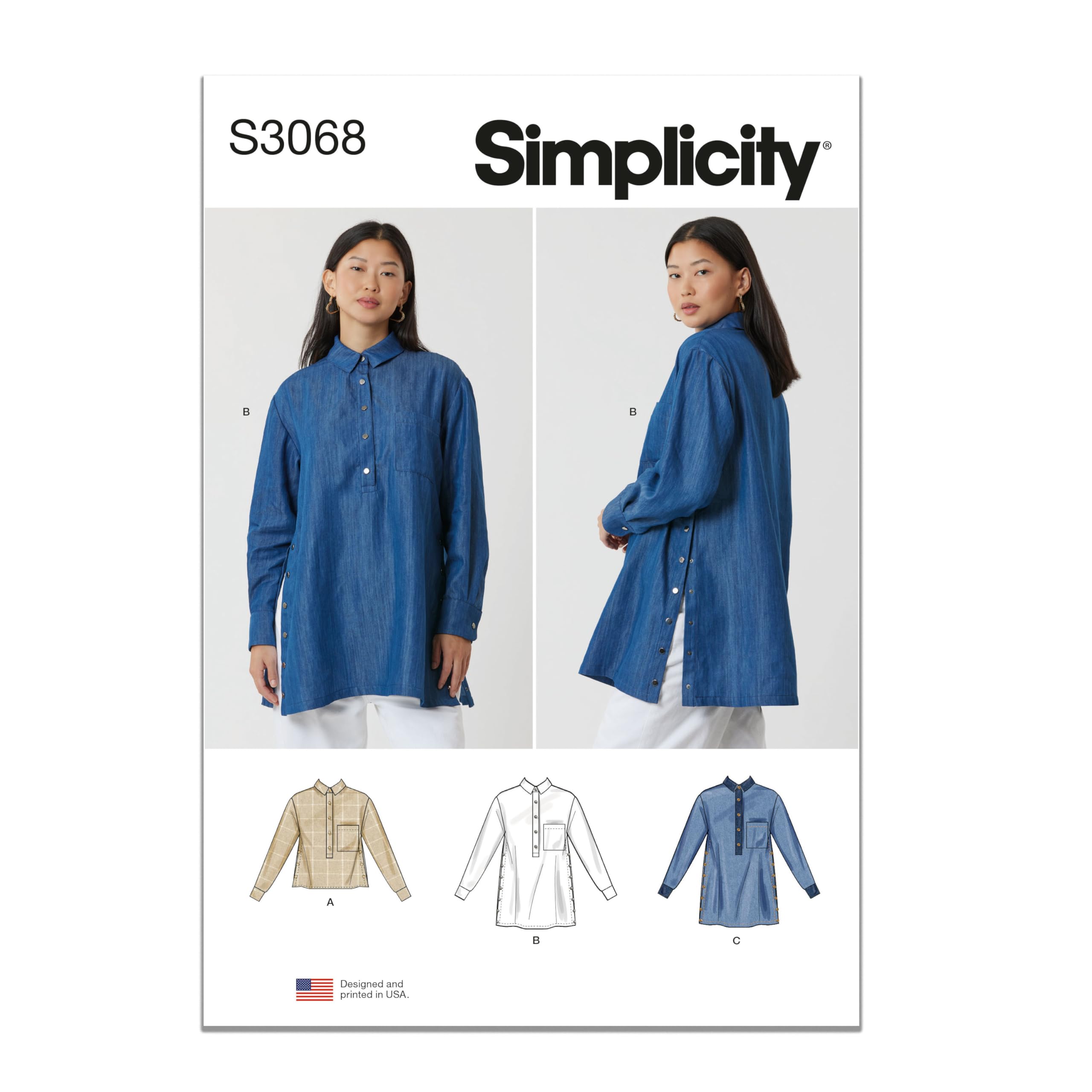 Patron hauts et tuniques Simplicity SS3068A pour un style quotidien unique