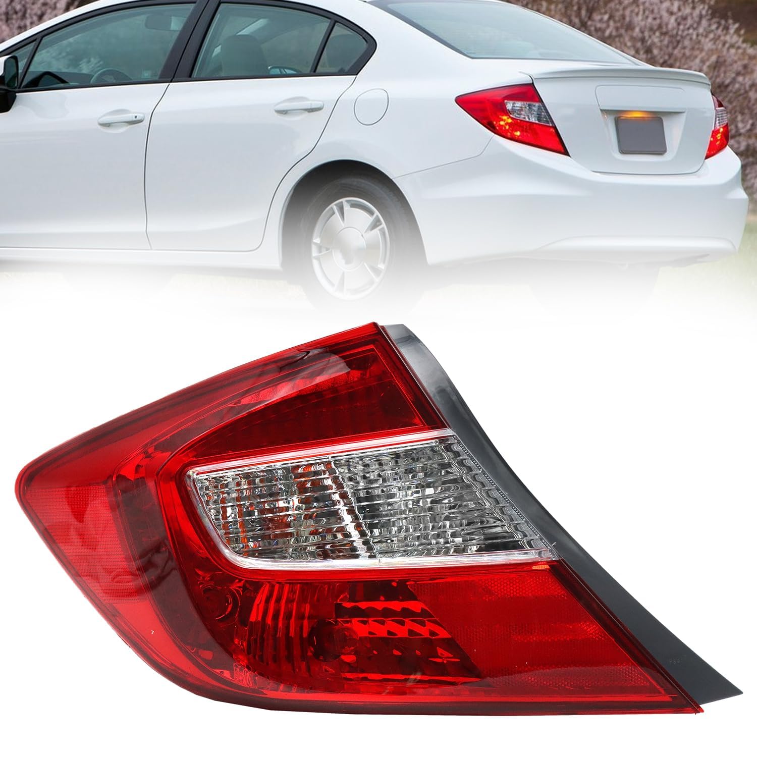 Sunhua Tail Light Fit for 2012 Honda Civic (Left/Driver Side)