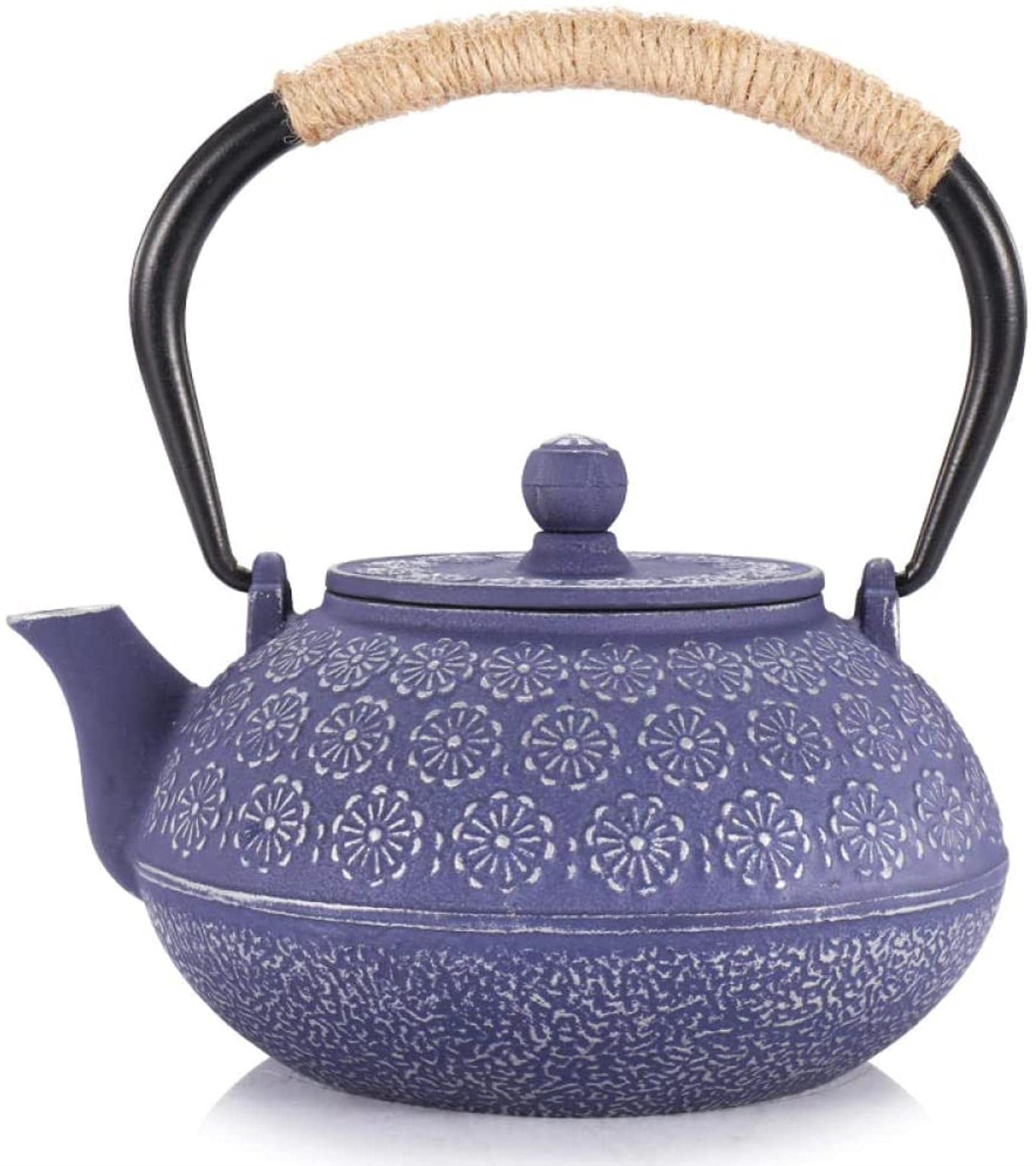 ksamwjf Cast Iron Teapot With Stand Blue Sakura Iron Teapot With Enamel Inner Wall Not Rusty Cast Iron Teapot For Tea