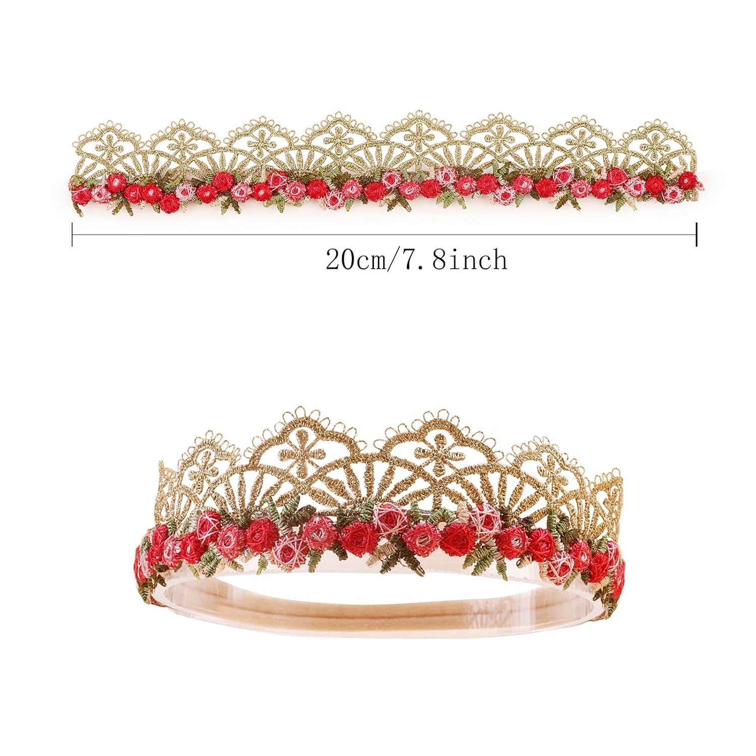 Flower Headband for Baby Girl Elastic Baby Floral Headbands Crown Hairbands Hair Accessories for Kids (088#, stretchy size) - Image 2