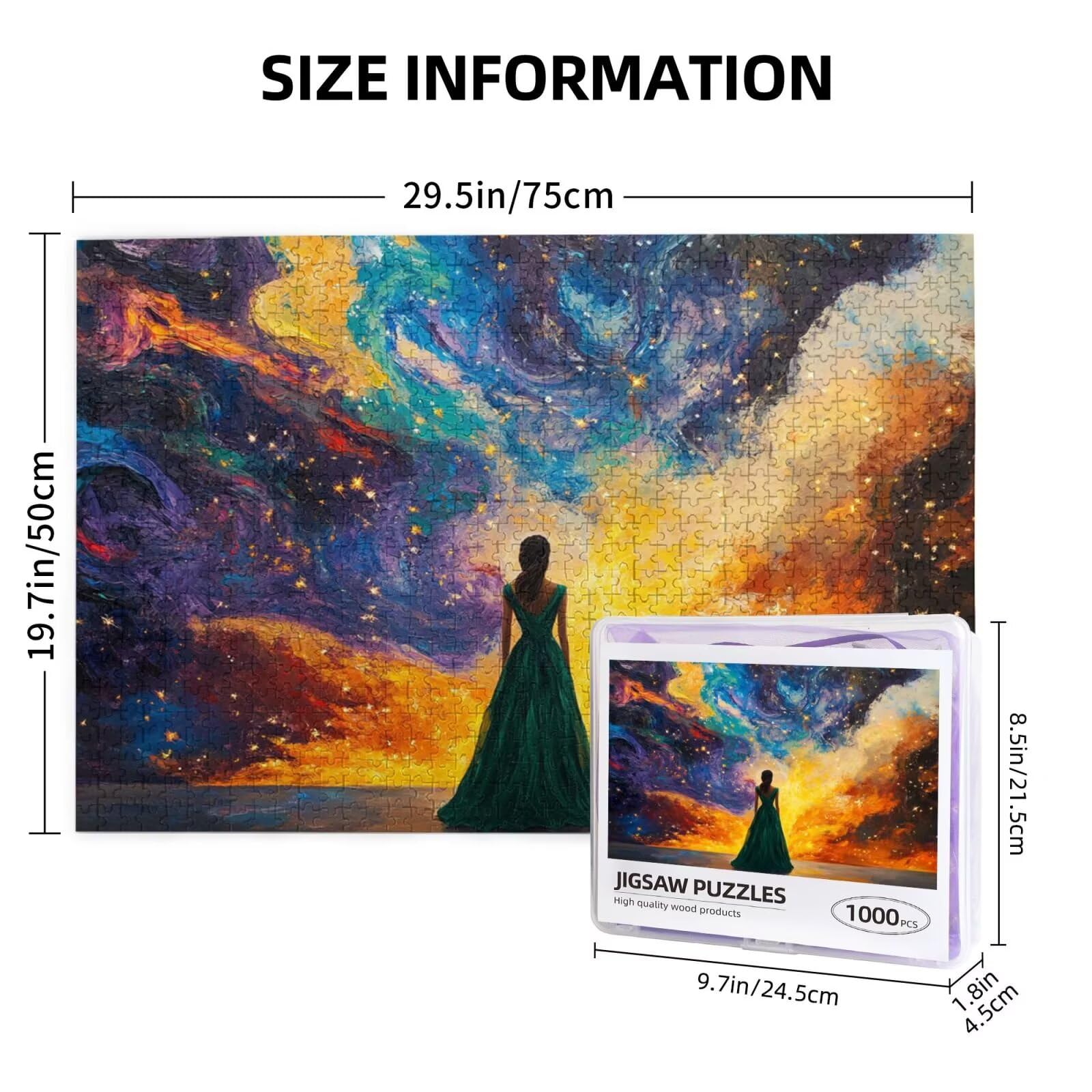 Kobiety Puzzle 5000 Pieces Dream Puzzle Adult Początkujący z pudełkiem prezentowym, DIY Interaktywne Puzzle Rodzinna wymagająca gra, Relief Stres Home Wall Room Decor Art Prezent dla mężczyzn 100 x
