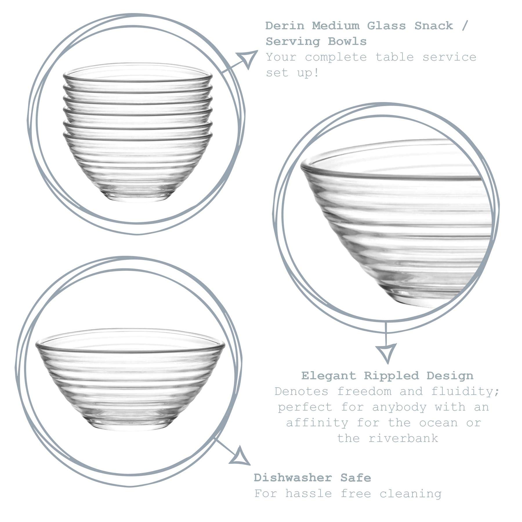 LAV Snack/Service en Verre Moyen Derin Bols - 200ml - Paquet de 12