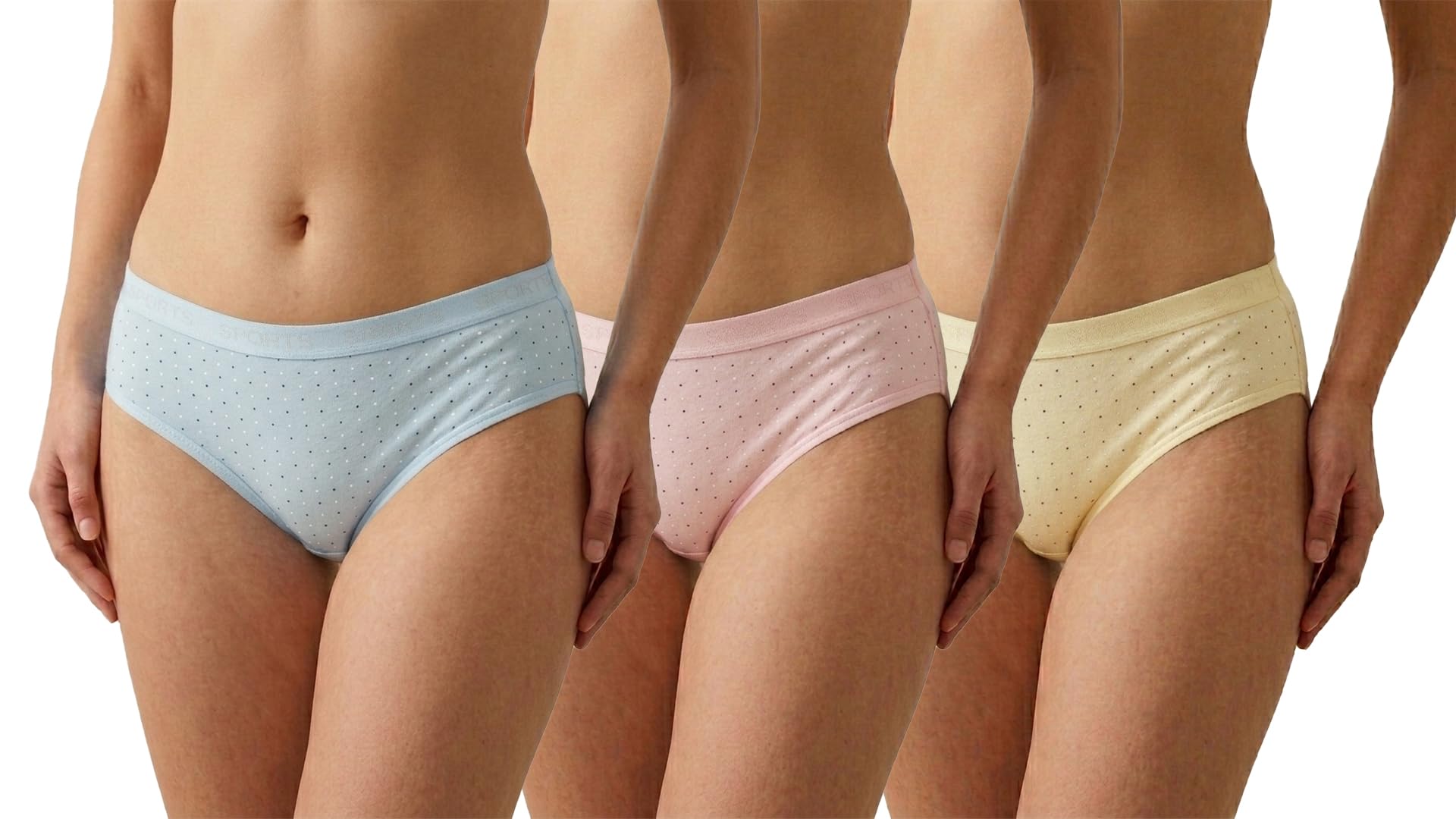 AAKI Fashion | Combo of 3 Cotton Panty Set | Soft Pink Blue Yellow | M L XL-image-27