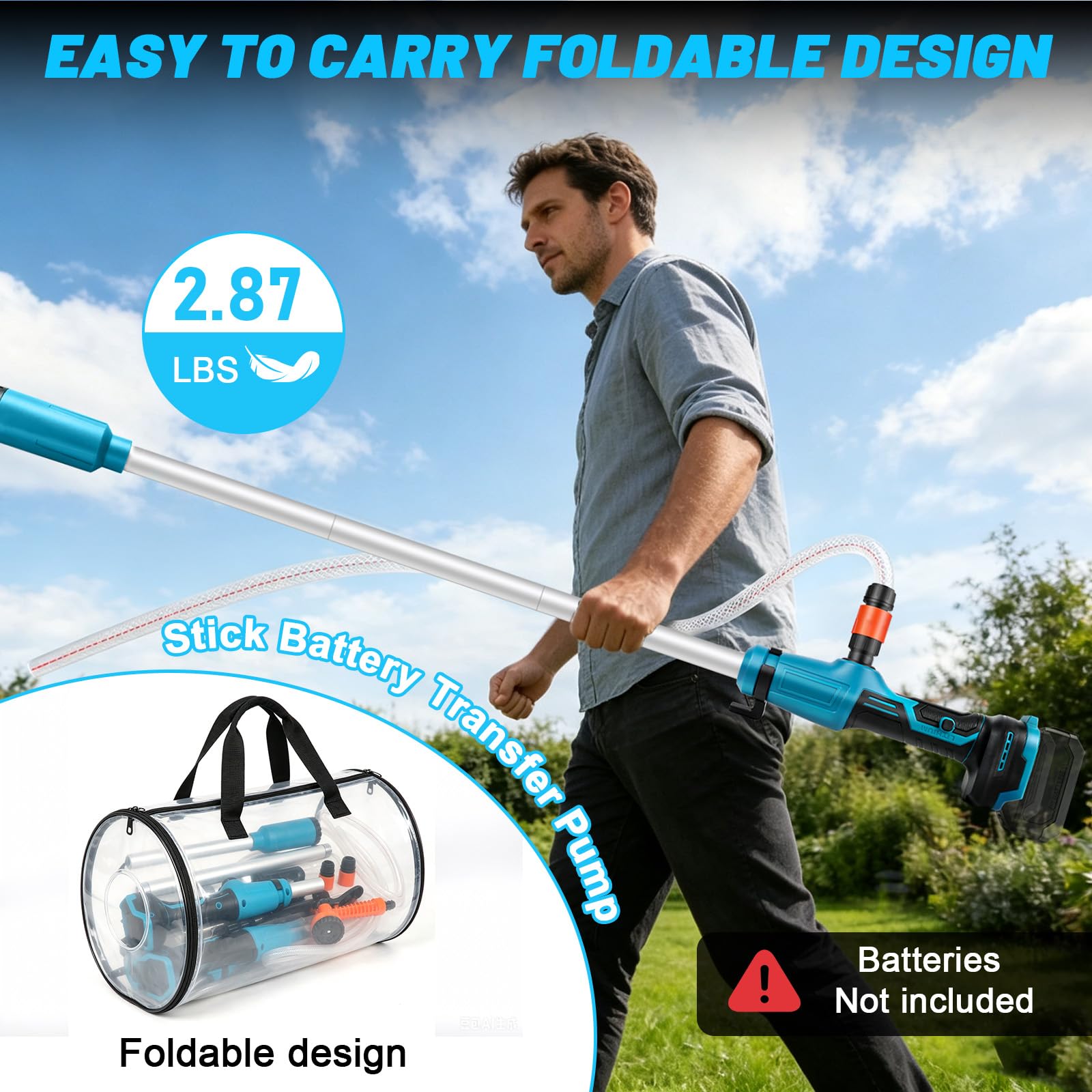 Akku Regenfasspumpe Wasserpumpe kompatibel mit Makita 18V Akku