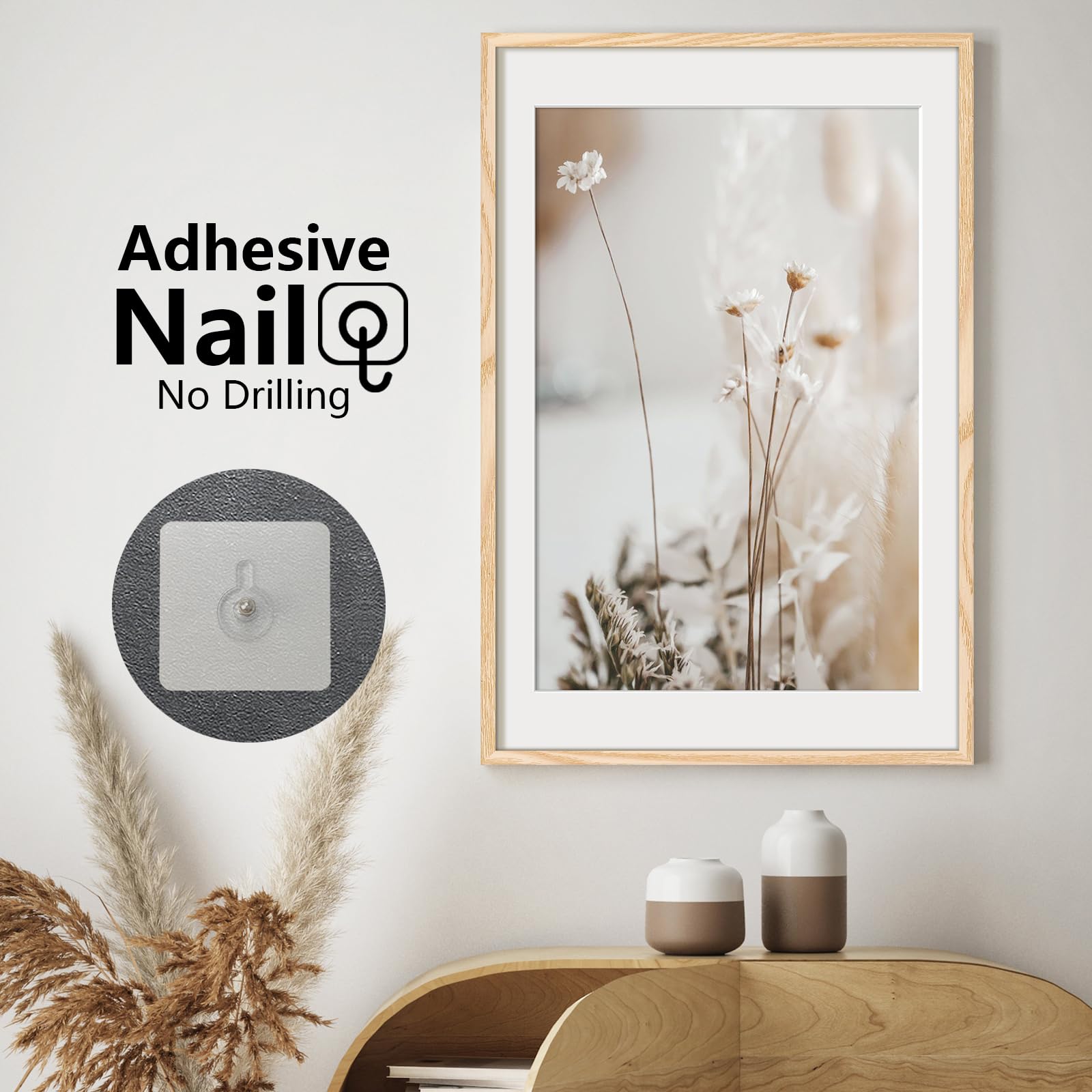 Set di 24 Viti Adesive Extra Forti, Ganci da Parete Autoadesivi Senza Foratura per Piastrelle, Trasparenti e Impermeabili, per Appendere Quadri, Poster, Decorazioni in Bagno, Cucina e Ripostiglio