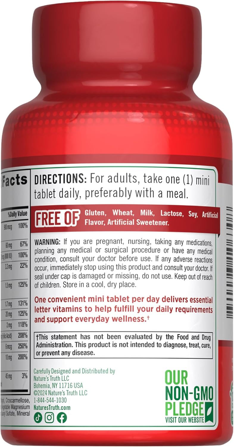 Nature's Truth One Daily Multivitamin for Men and Women | 365 Mini Tablets | Non-GMO & Gluten Free Supplement - Image 7