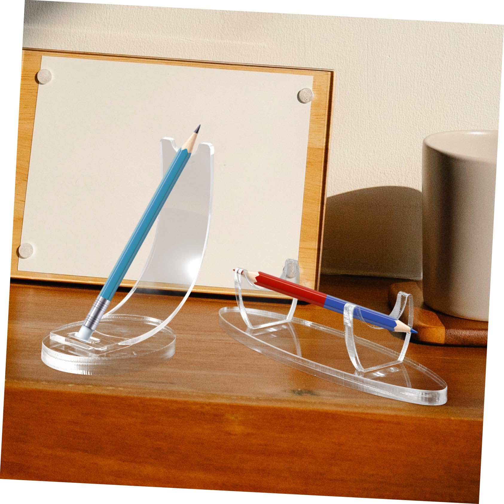 NUOBESTY 8 Pz Portapenne in Acrilico Espositore Verticale Con Penna Portapenne Da Scrittura Per Sopracciglia Stilografica Espositore Per Penne e Penna