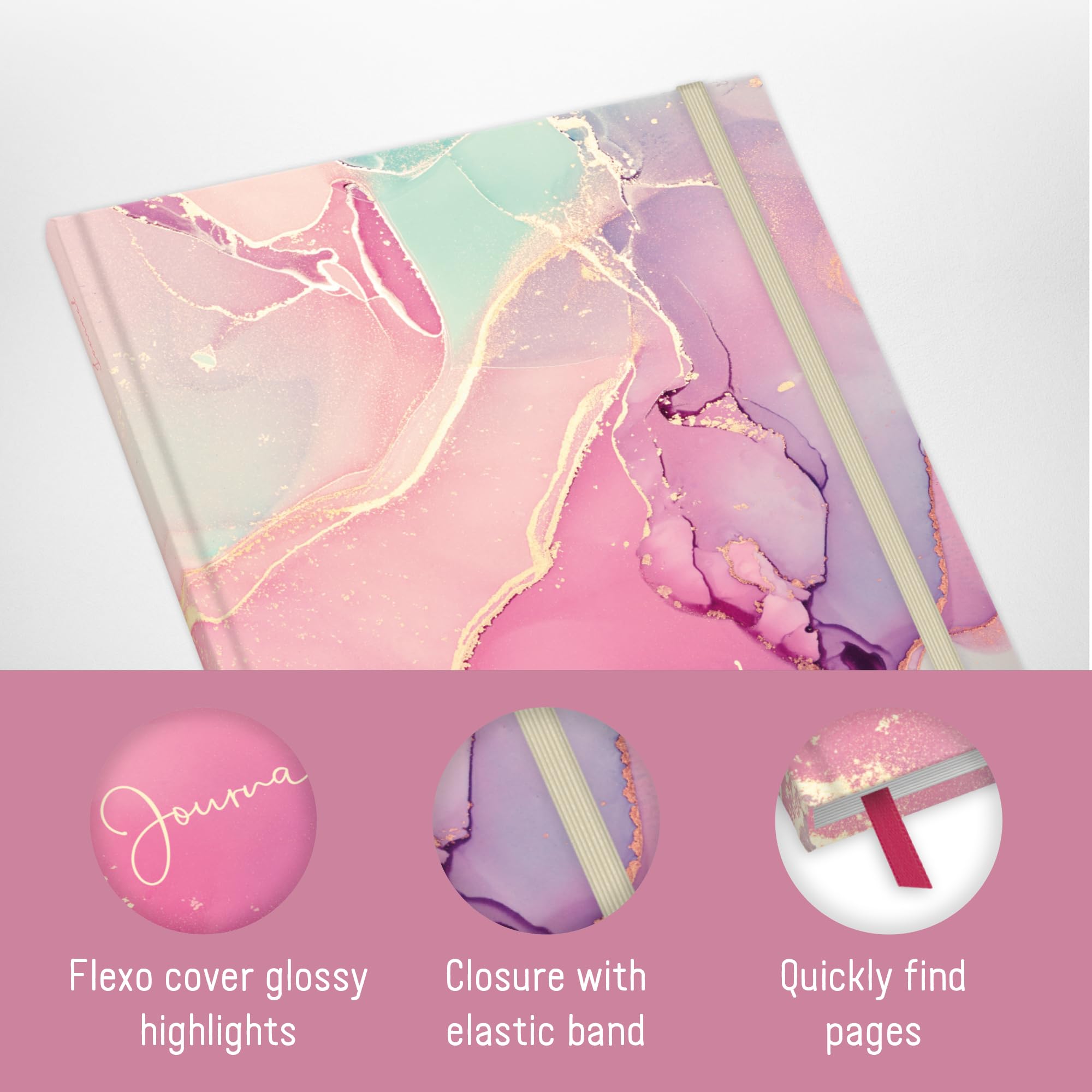 Paper&you® Dotted Journal A4+ – 156 Genummerde Pagina's, Elastiek, Lint, Flexibele Kaft – Wild Blossoms – Duurzaam En Klimaatneutraal