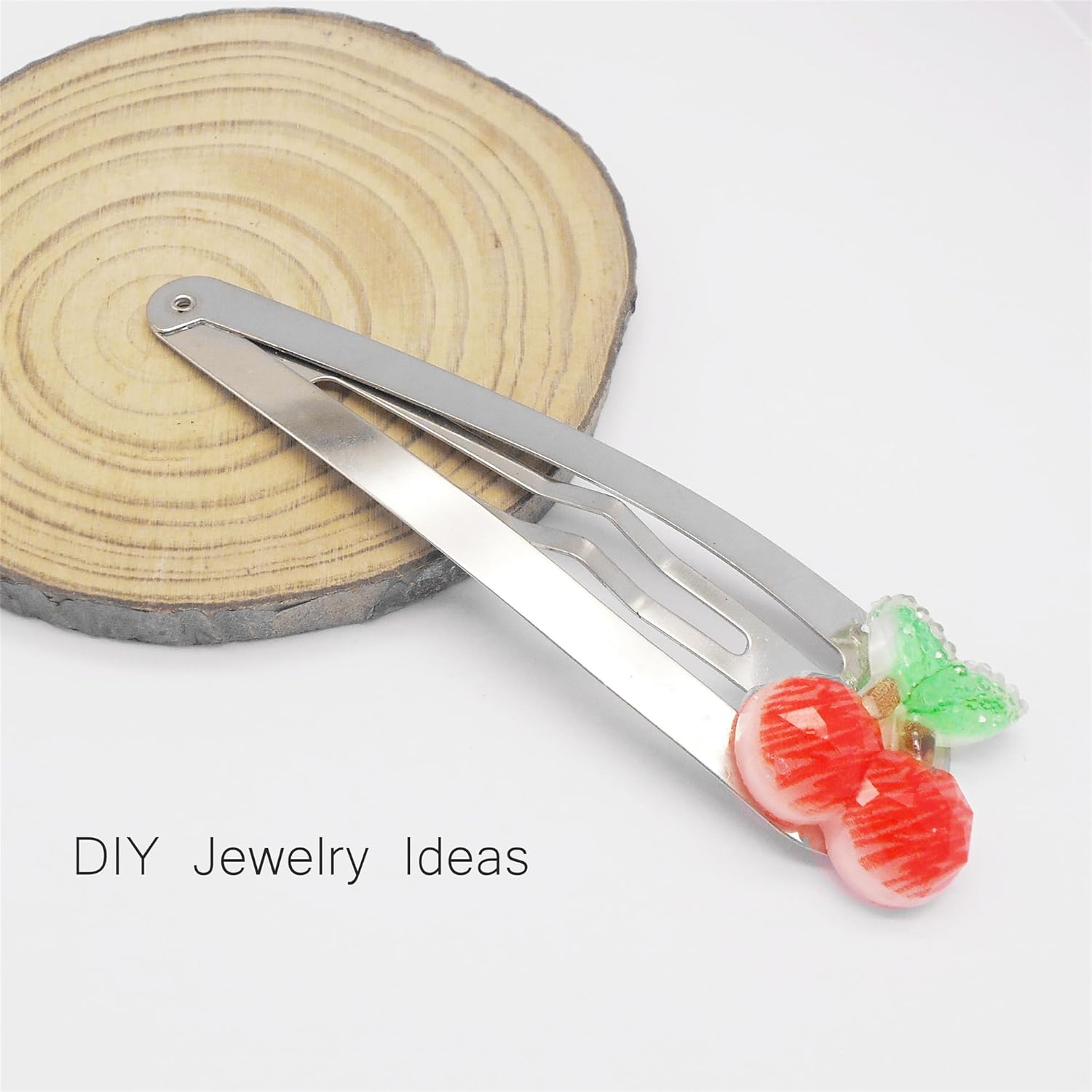 Julie Wang 27PCS Resin Cherry Charms Red Pink Fruit Junk Case Charm Flatback Cabochons for Jewelry Making Hair Clips DIY Craft Scrapbooking Embellishments 0.75-1.42 inches - Image 3