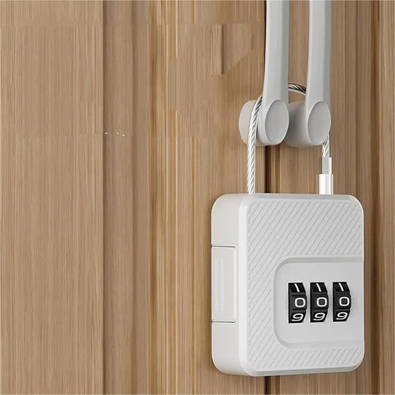 3 Digit Combination Lock, Keyless Padlock for Luggage, Gym Lockers, Cabinets, and Storage Drawers(Black)