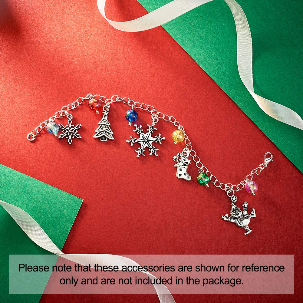 1590 Perles à Facettes Acrylique Noël 4mm 6mm 8mm - Rouge Vert Transparent - Pour Bijoux DIY Bracelets Colliers