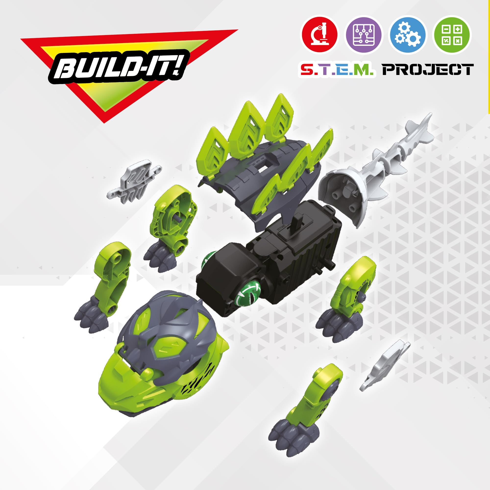 BLADEZ Toyz Dinosaur Toys for Kids, Build Your Own Stegosaurus with Roaring Sounds & LED Eyes - Image 4