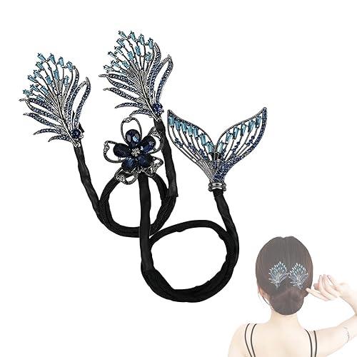 Pinza para el pelo con flores de diamantes de imitación, pinza para el cabello con flores de imitación de cola de ballena, rizador de pelo perezoso