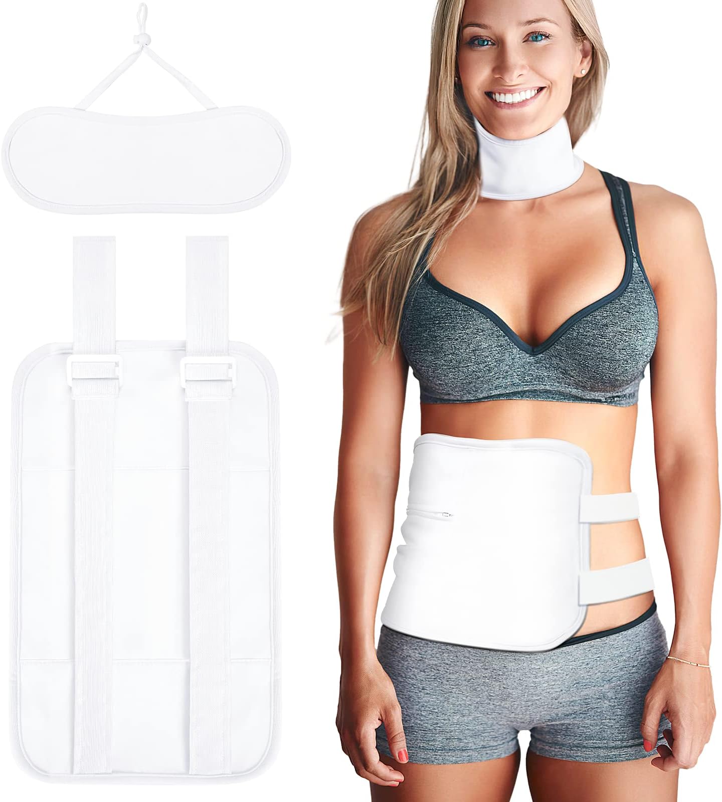 Castor Oil Pack Wrap, 2 Pack Organic Castor Oil Pack Kit for Waist and Neck, Castor Oil Pack Wrap for Liver Detox with Adjustable Elastic Strap, Reusable Cotton Flannel Machine Washable Anti Oil Leak