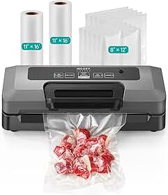 Hicozy Seladora A Vácuo Hicozy, Máquina Seladora A Vácuo Para Alimentos, Seladora De Alimentos, 85 Kpa (25,1 Hg), Design Totalmente Automático Com Trava De Alça, Cortador Integrado, Design Compacto