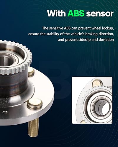 Miniatura 7 de SCITOO Juego de rodamientos de rueda y cubo de 1 paquete para 2005-2011 para Chevrolet Aveo rodamiento de buje trasero con 541009