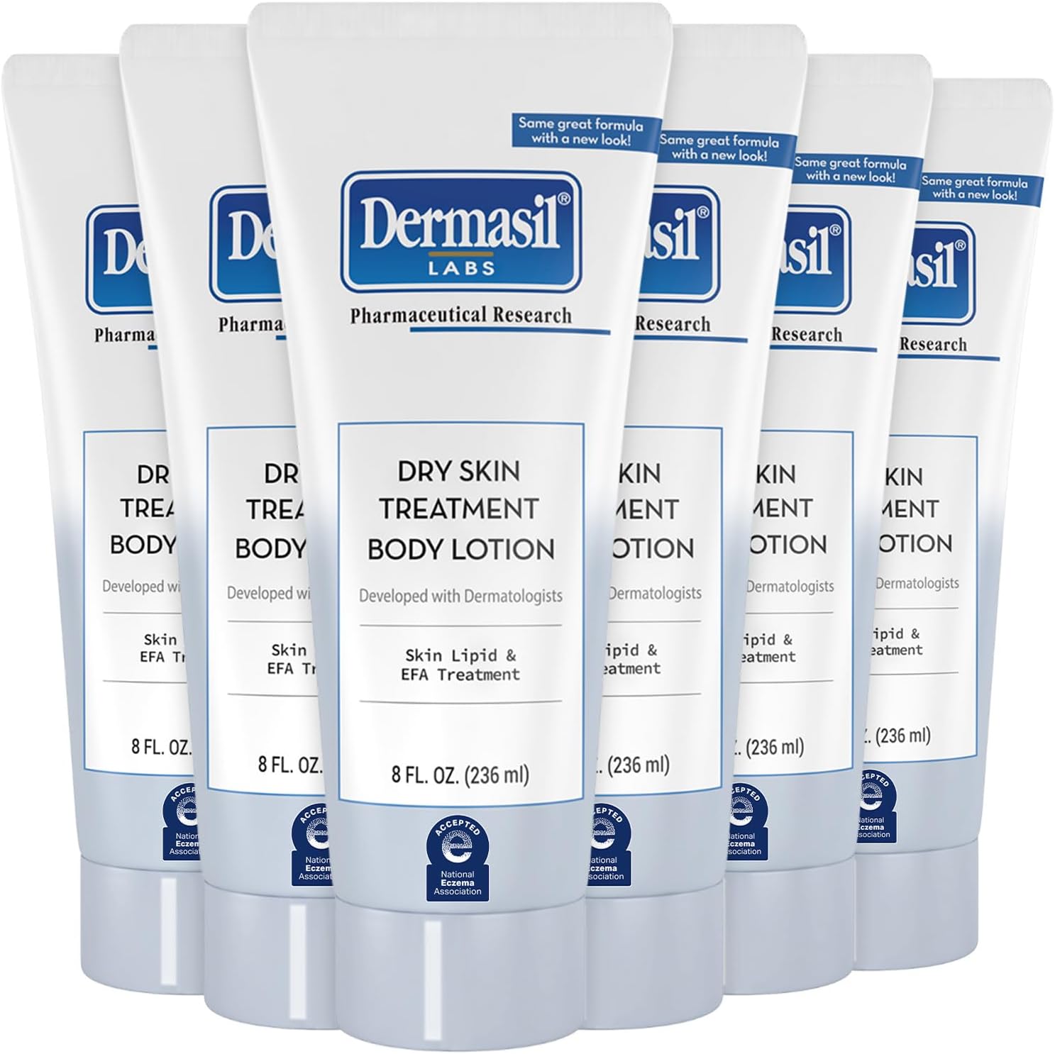 Dermasil Body Lotion, Dry Skin Treatment, 6-Pack โ Non-Greasy, Fast-Absorbing, Fragrance-Free Lotion, Cruelty-Free, 8 Oz Ea