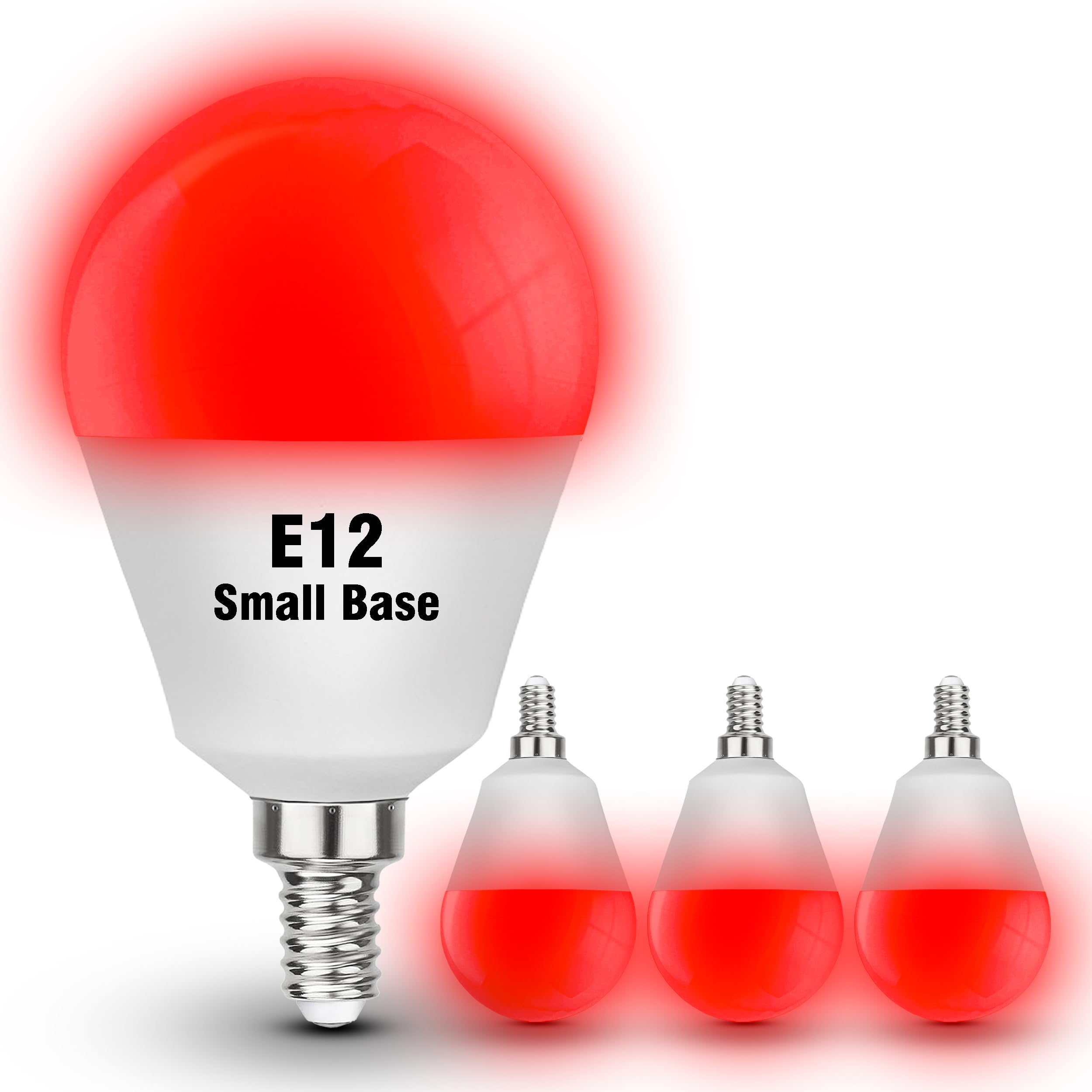 E12 Candelabra Small Base Red Sleep Light Bulbs 3W,G45 Blue Light Blocking