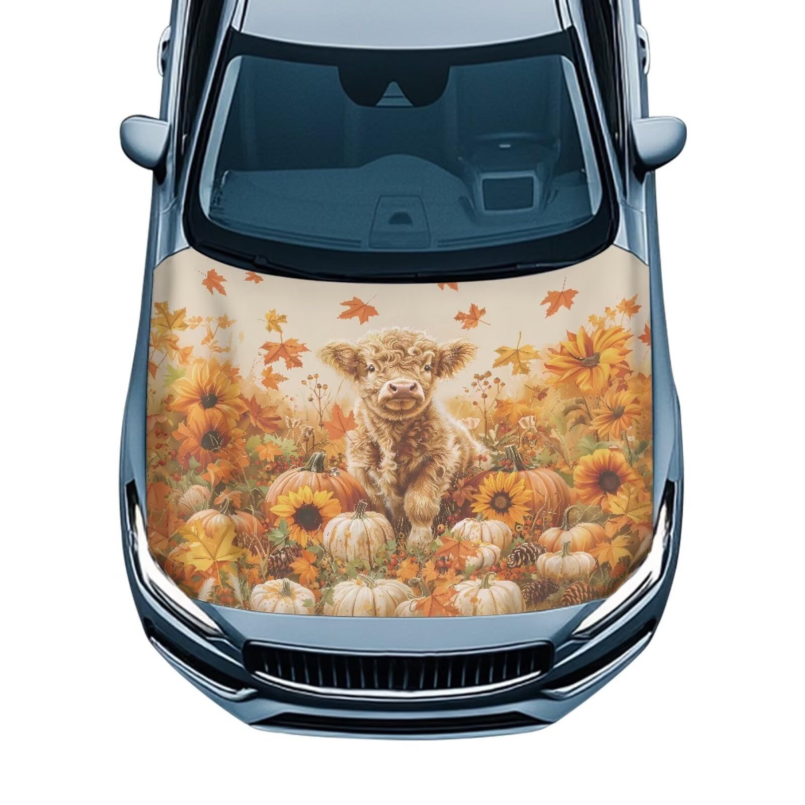 Car Hood Cover All Weather Protection Auto Exterior Accessories Decor for Thanksgiving Universal Fit Hood Covers for Cars, Trucks, SUV, or Van Full Coverage