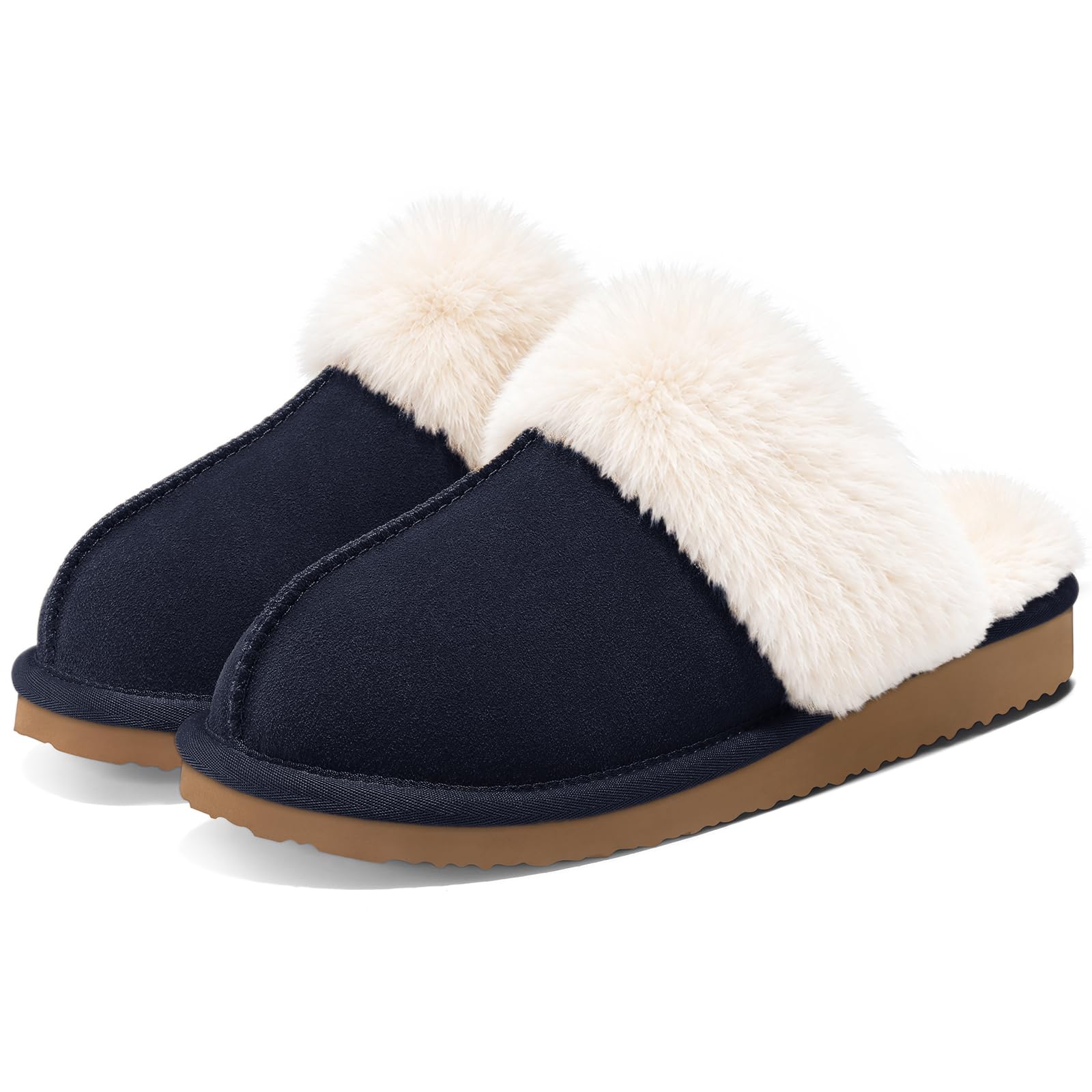 Litfun Fuzzy Slippers for Women Memory Foam Indoor House Shoes